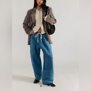 Chic Blue We The Free Jet Set Wide-Leg Pants